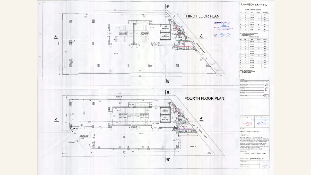 Third- and fourth-floor plan sheets for Independent Floors 2