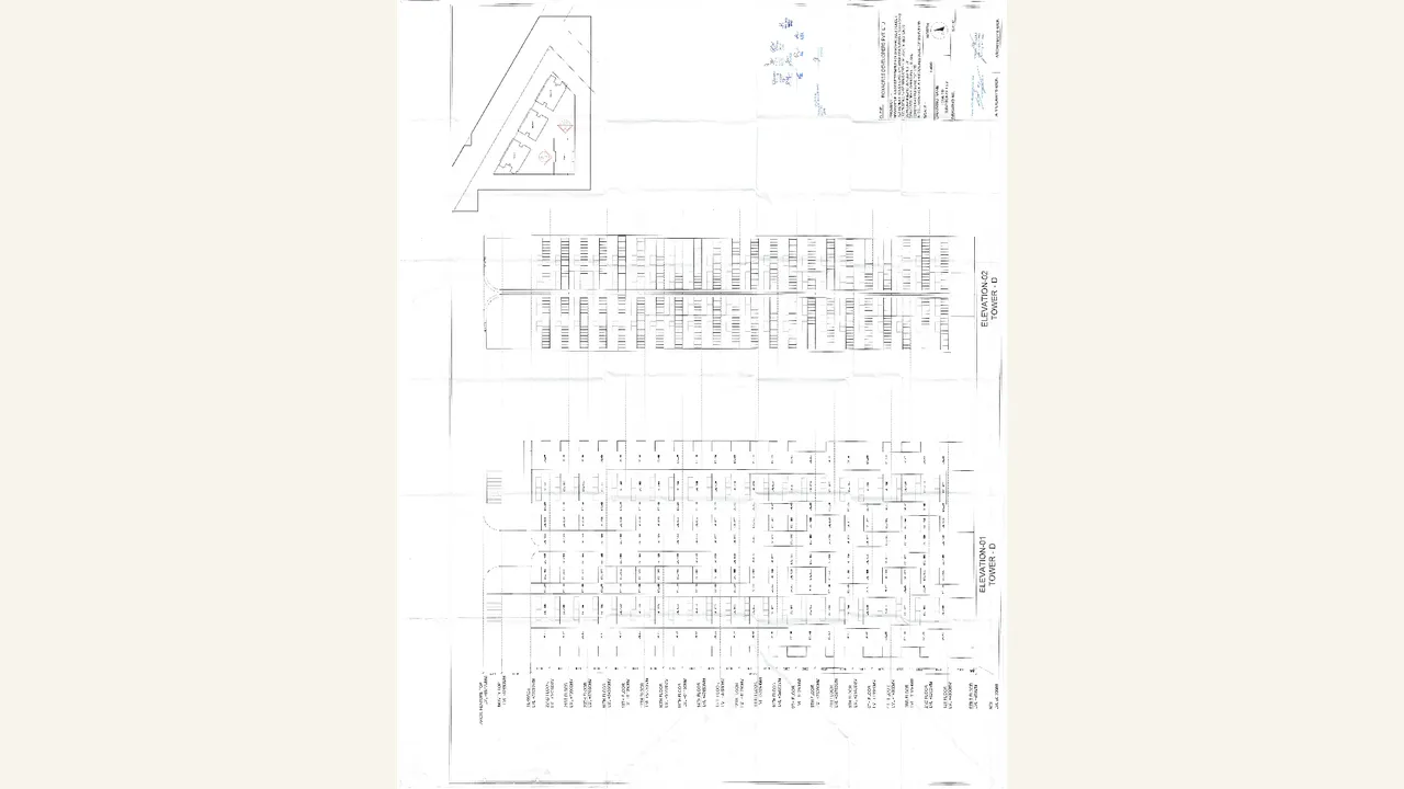 Tower D elevation drawing visually verified for The Aerth