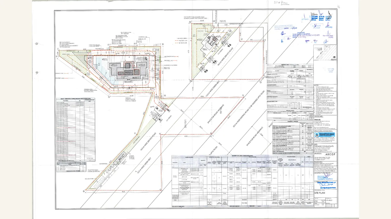 THE BILLIONAIRE RESIDENCES approved site/building plan sheet shown in the completed visual audit