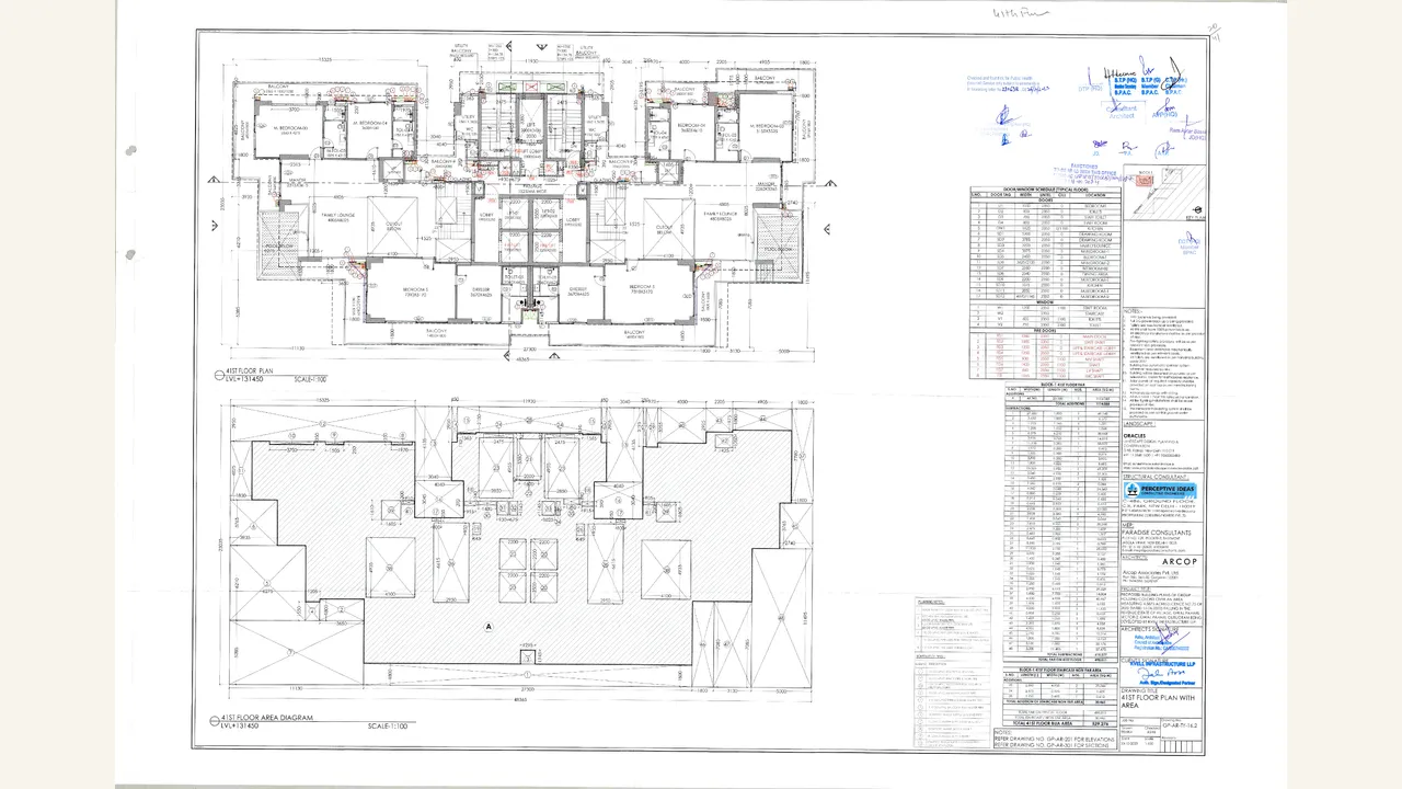 THE BILLIONAIRE RESIDENCES 41st floor plan with area shown in the completed visual audit
