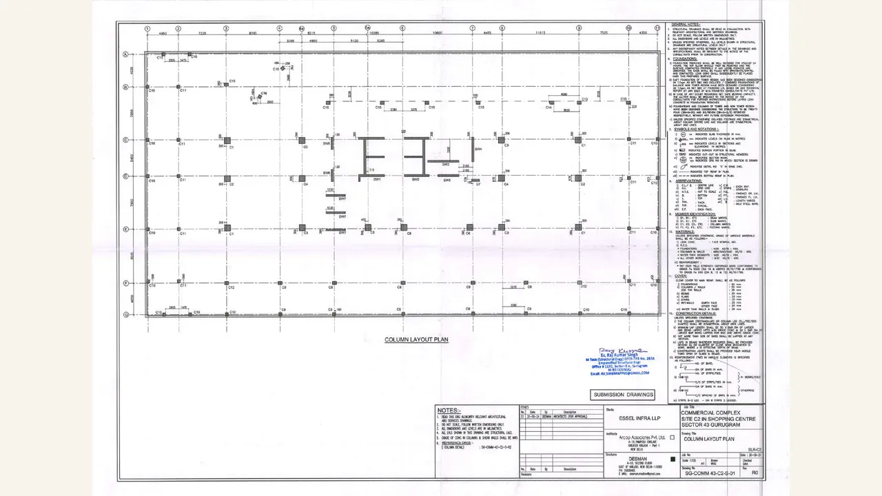 Commercial C2 structural drawing set for THE EMPIRE CENTRE