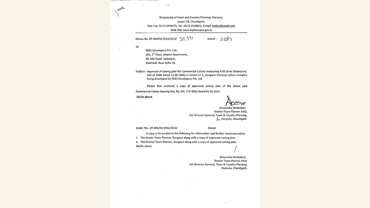 ZONING PLAN for THE ESPLANADE MALL; GGM/578/310/2022/53; RERA-GRG-945-2021; DHOOT INFRASTRUCTURE PROJECTS LIMITED; Sector 37C, Gurugram