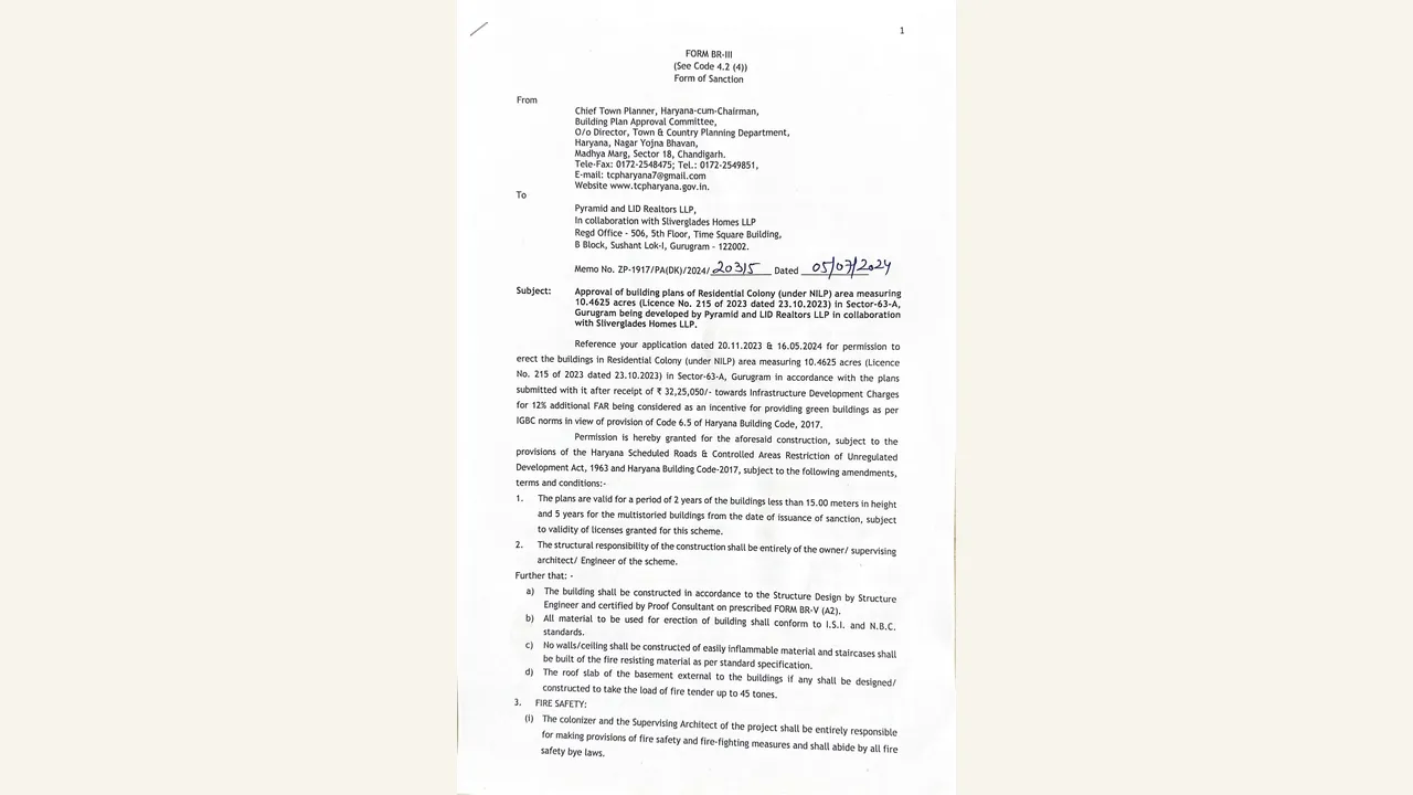 Building Plan Approval Br Iii 63a visually verified for The Legacy Phase-I
