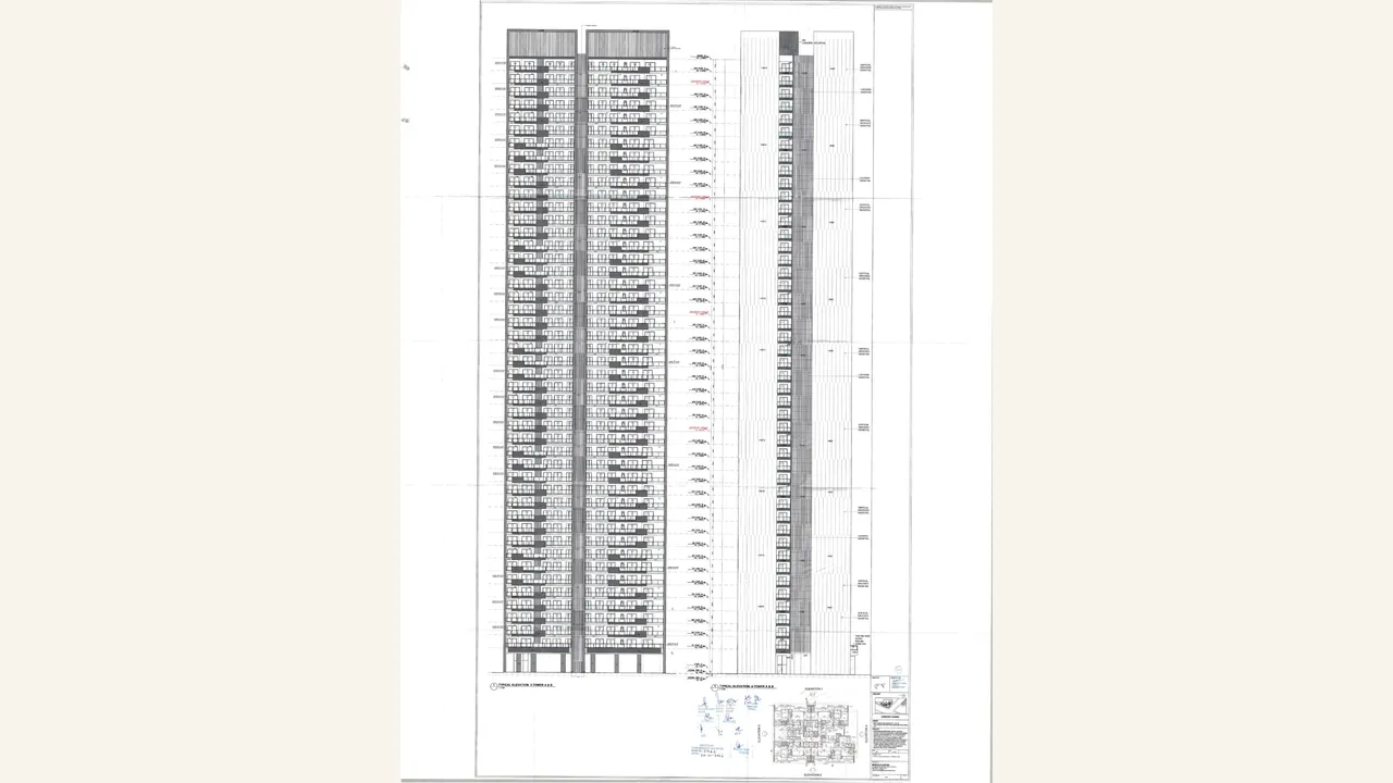 TYPICAL ELEVATION-2 \u0026 4-TOWER A \u0026 B drawing for The Marq