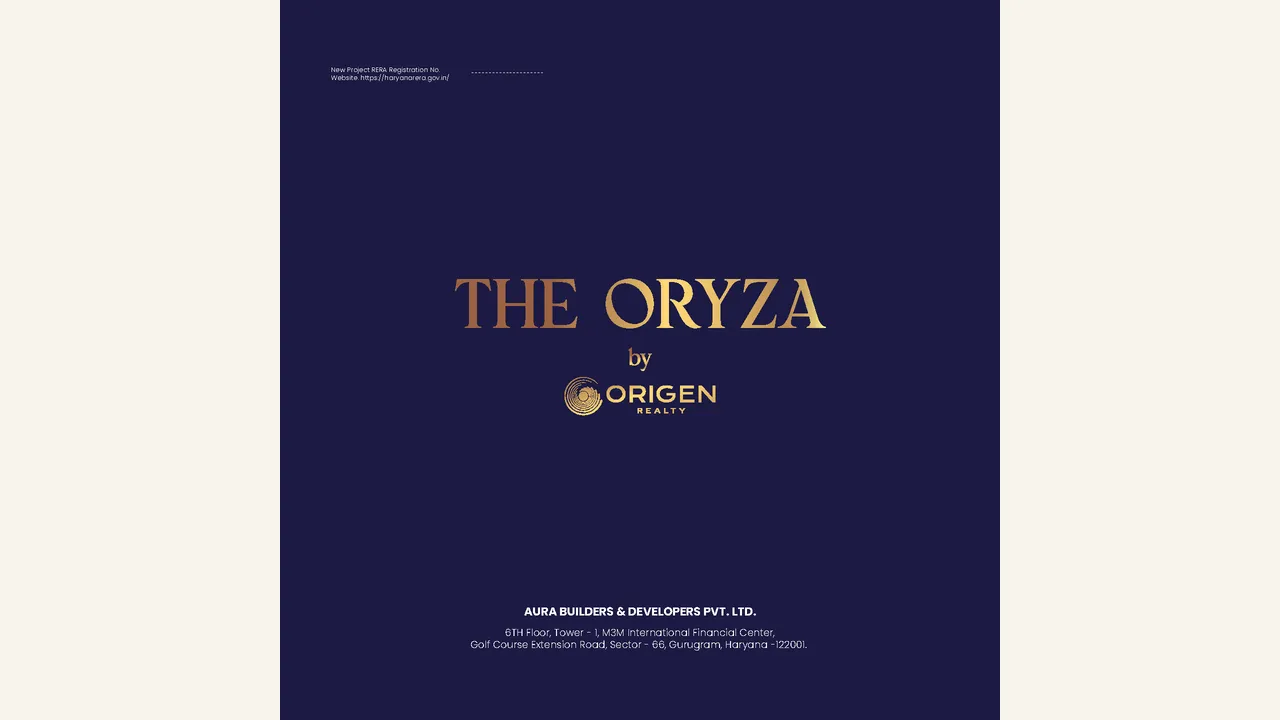 The Oryza by Origen Realty marketing brochure visually verified for The Oryza