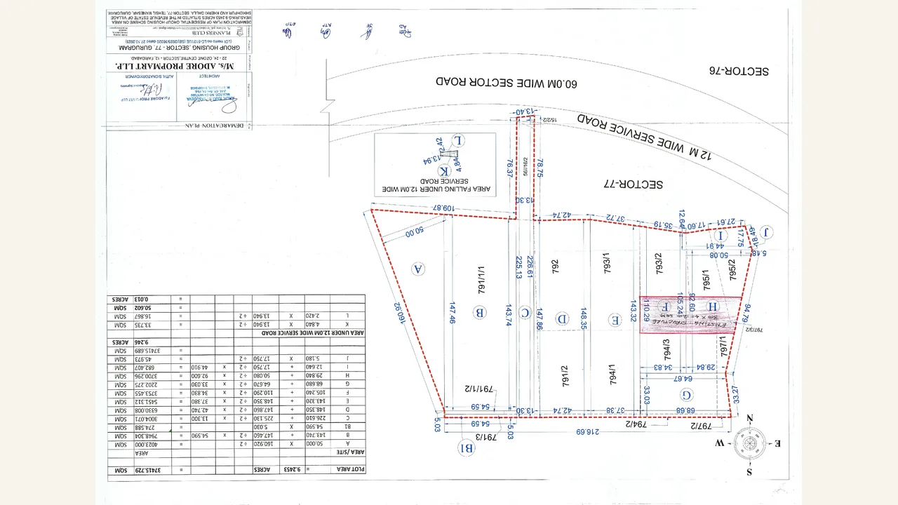 THE SELECT PREMIA Demarcation plan drawing PDF