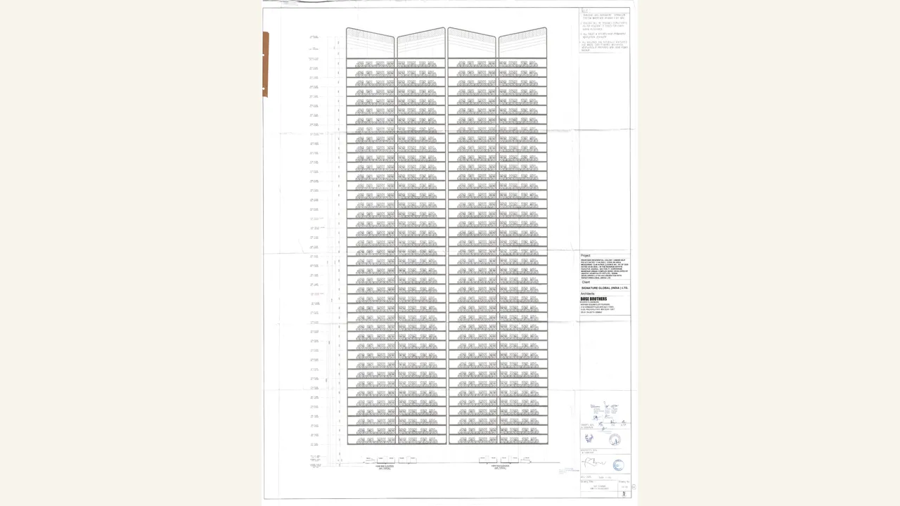 Tower 1, 2, 3 and 4 side elevation visually verified for Tonino Lamborghini Residences Gurugram