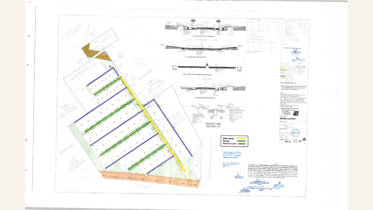 Parent-scope: SERVICE PLANS SHOWING THE SERVICES ON THE LAYOUT PLAN for TRL RESIDENTIAL PLOTTED COLONY