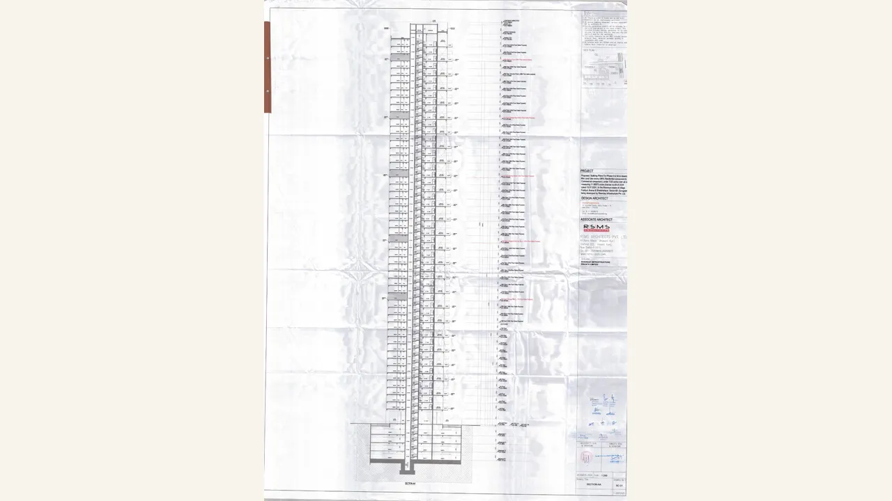 TRUMP RESIDENCES GURGAON: architectural section drawing