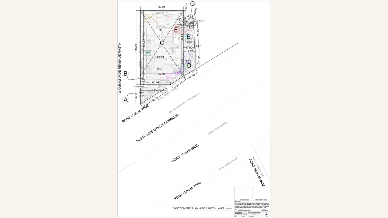 VISTA CENTRE: superimposed site plan