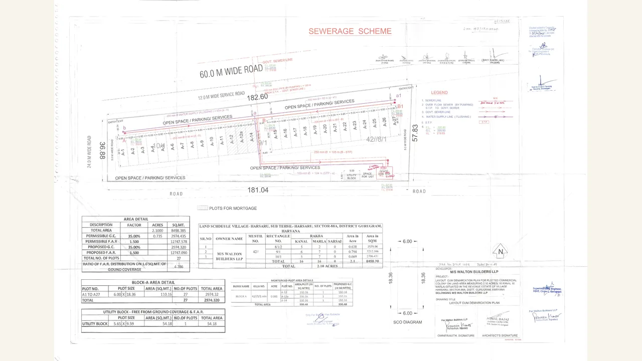WAL STREET 88A: sewerage scheme