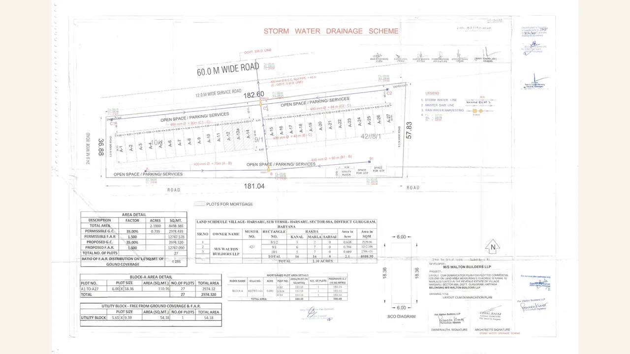 WAL STREET 88A: storm-water drainage scheme