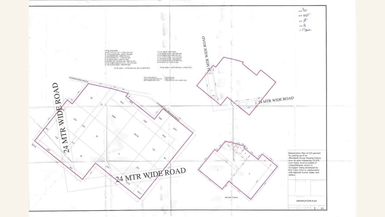 Demarcation plan for YCON Platinum Heights