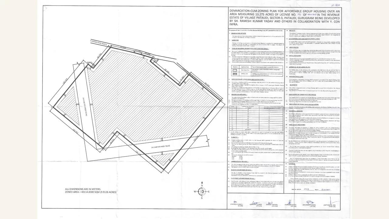 Zoning plan for YCON Platinum Heights