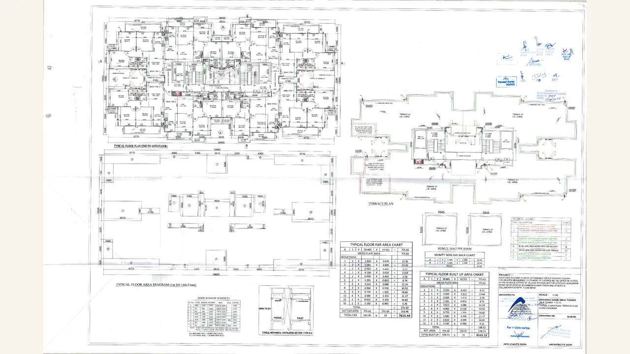 Typical floor and terrace plan for YCON Platinum Heights towers 1 to 12