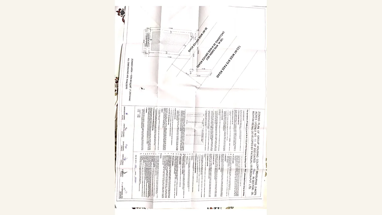 Authority zoning drawing for the Yogesh Heights site in Rohtak.